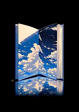 Open Book with Sky Reflection