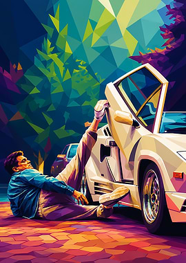 Man struggling with car door