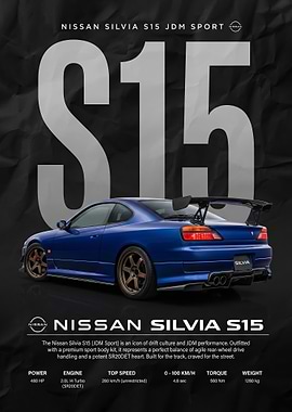 A striking Nissan Silvia S15 JDM Sport Poster