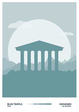 Minimalistic Blue Temple