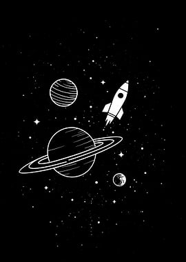 Space Rocket and Planets