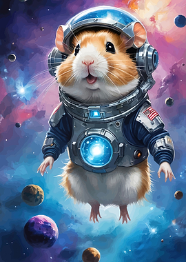 Astronaut Hamster in Space