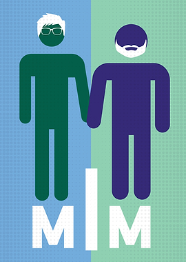 Cute Men's Washroom MLM Gay Male Pride Flag