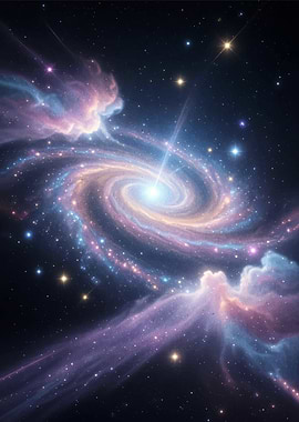 Swirling Galaxy with Nebula