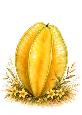 Starfruit with Flowers