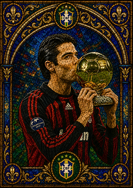 Kaka kissing the Ballon d'Or trophy