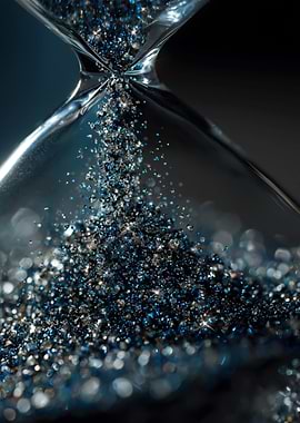 Hourglass with Glittering Sand