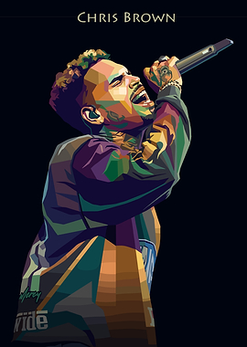 Chris Brown Pop Art Portrait