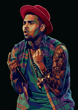Chris Brown Pop Art Portrait