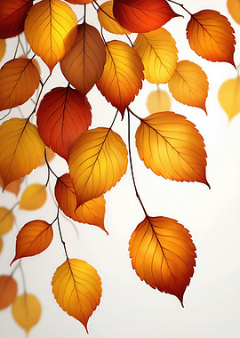 Autumn Leaves on Branches