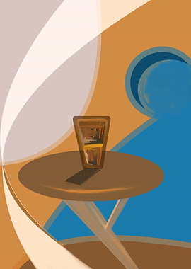 Glass of Amber Liquid on a Table