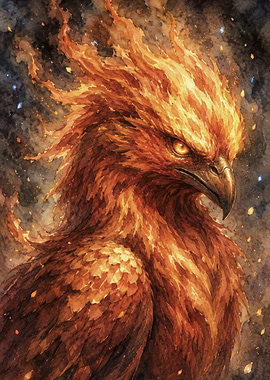 Fiery Phoenix Bird