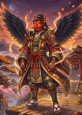 Tengu Warrior with Wings and Armor