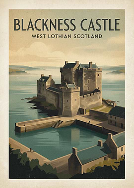 Blackness Castle Vintage Travel Poster