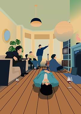 Friends enjoying music and drinks
