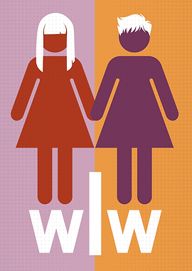Cute Woman's Washroom WLW Lesbian Pride Flag