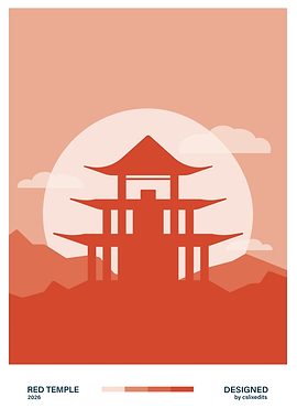 Minimalistic Red Temple