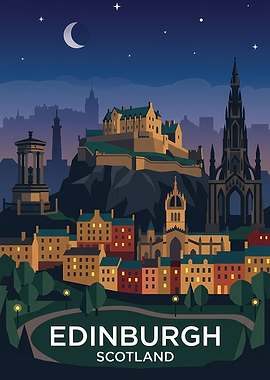 Edinburgh Cityscape at Night