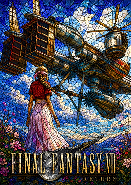 Final Fantasy VII Stained Glass Art
