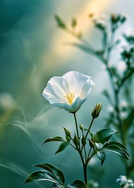 Delicate White Flower in Soft Light