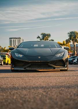 Black Lamborghini Huracan Front View
