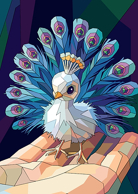 Geometric Peacock on Hand