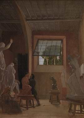 Artist's Studio with Sculptures