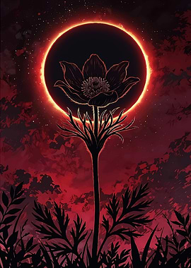 Dark Flower Under Fiery Eclipse