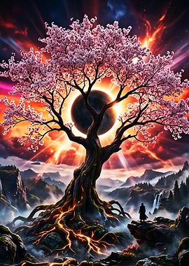 Cosmic Cherry Blossom Tree