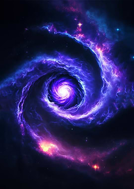 Swirling Nebula and Black Hole
