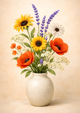 Wildflower Bouquet in Ceramic Vase