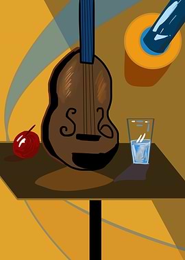 Still Life with Violin and Apple