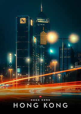 Hong Kong Cityscape at Night