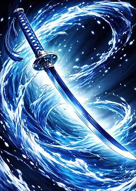 Blue Katana in Water