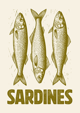 Three Sardines with Text
