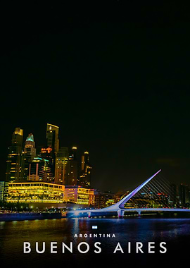 Buenos Aires Cityscape at Night