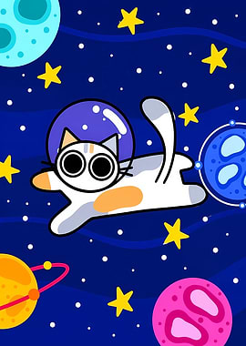 Astronaut Cat in Space