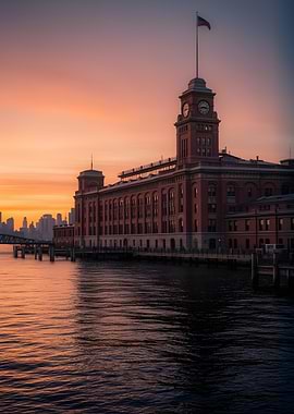 New York City Waterfront at Sunset