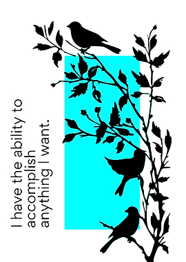 Birds on a branch with inspirational text