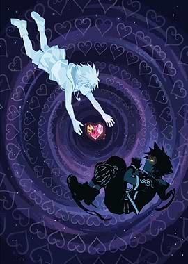 Kingdom Hearts Characters Reaching for Heart