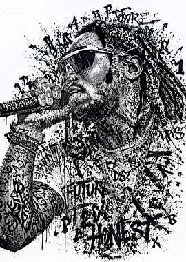 Rapper Future in Graffiti Art Style
