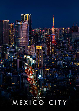 Mexico City Skyline at Night