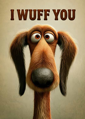 Funny Dog Saying I Wuff You