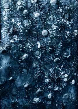 Frozen Flowers in Ice