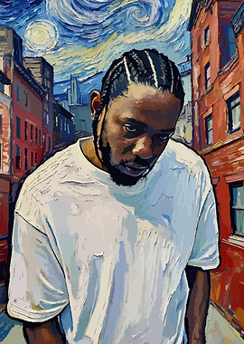 Kendrick Lamar in Starry Night Style
