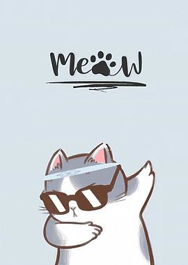 Cool Cat with Sunglasses and Headband