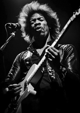 Jimi Hendrix Playing Guitar