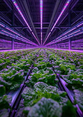 Indoor vertical farm with lettuce