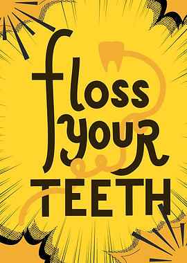 Floss Your Teeth Comic Style