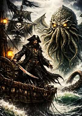 Pirate Captain vs Kraken